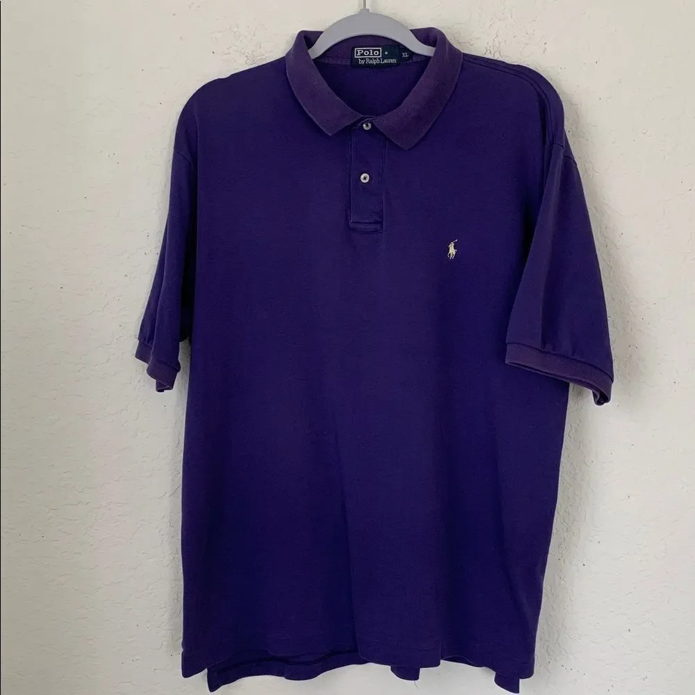 Polo by Ralph Lauren Men's Cotton Polo Shirt in Deep Purple Size XL